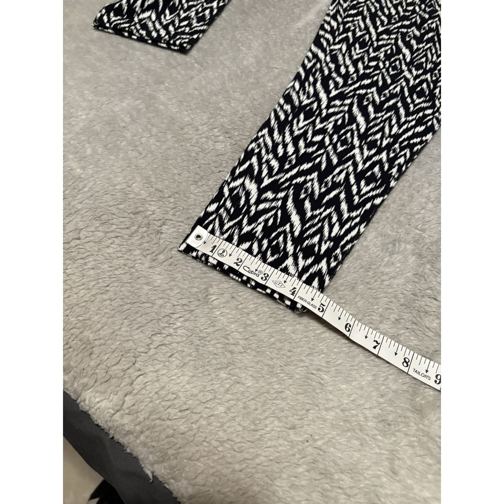 Terra & Sky Nomadic Herringbone Black White High Rise Fitted Leggings 1X 16W 18W - Picture 4 of 9